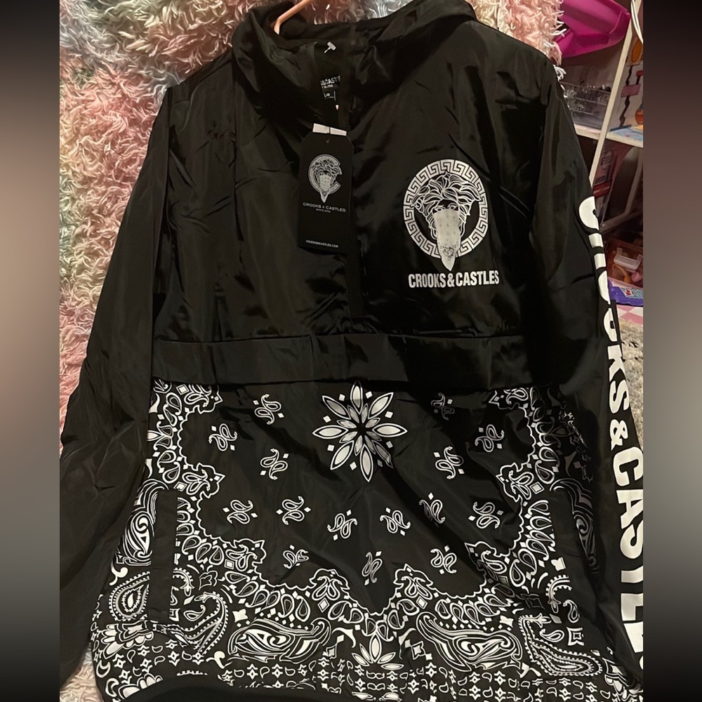 ๐ค๐ฅ HP 11/10 Crooks & Castles Windbreaker ๐ฅ๐ค - Picture 1 of 6